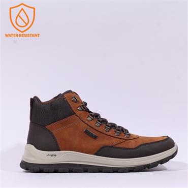 Rieker Men Tex Emil Lined Boot - Brown Combi Leather